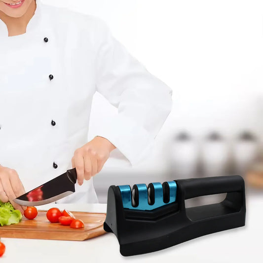 10020 Knife Sharpener For Kitchen Knife Sharpener With Vegetable Chopper And Fish Scale Remover Handheld Knives Pocket Knife Sharpener Knife Sharpener For Chefs Serrated Knife (9in1)