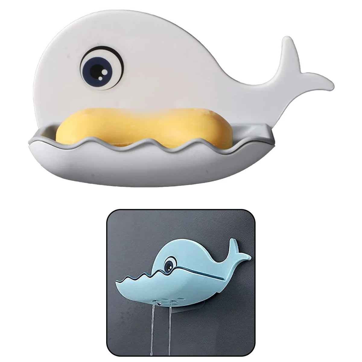 4747 Fish Shape Soap Dish Adhesive Waterproof Wall Mounted Bar Soap Dish Holder (Pack Of 2pc)
