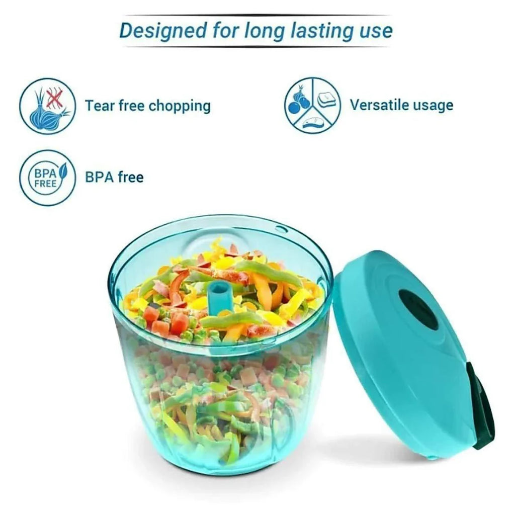 0065b Manual Stainless Steel Compact Extra Sharp Hand Held Vegetable Chopper slicer With 5 Blades (750 Ml)