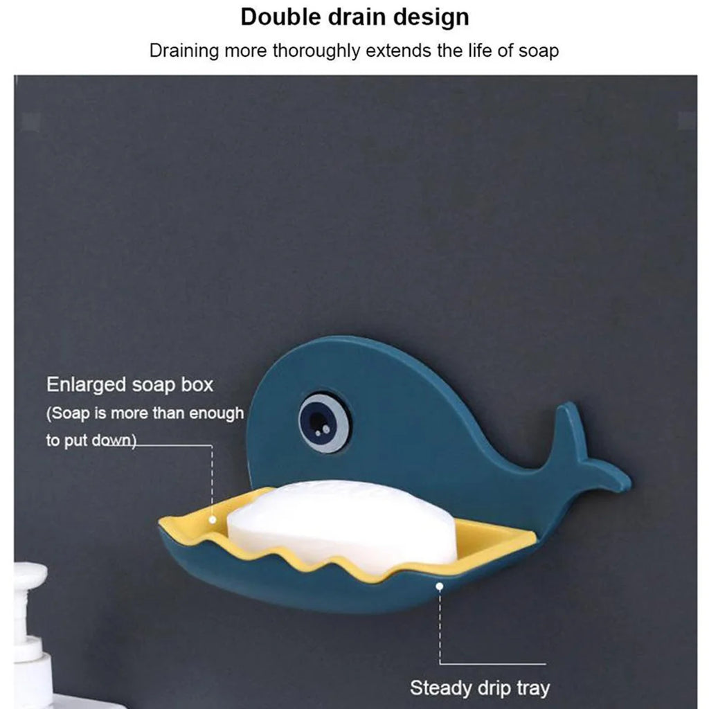 4747 Fish Shape Soap Dish Adhesive Waterproof Wall Mounted Bar Soap Dish Holder (Pack Of 2pc)
